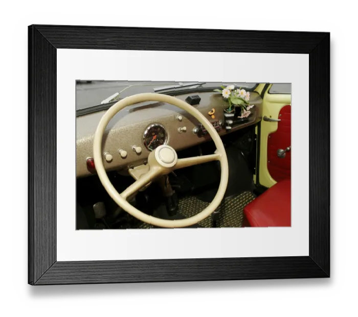 Framed Print : Cockpit of a Goggomobil Framed Print : Cockpit of a Goggomobil