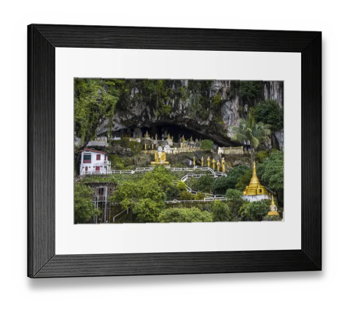 Framed Print : Buddha statues, pagodas, Kaw ka Thawng cave Framed Print : Buddha statues, pagodas, Kaw ka Thawng cave