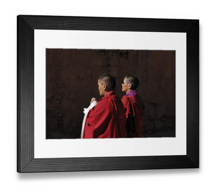 Framed Print : Praying monks, Paelkhor Monastery Complex