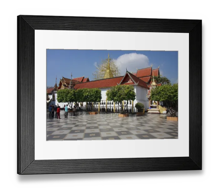 Framed Print : Main building with stupa and bells
