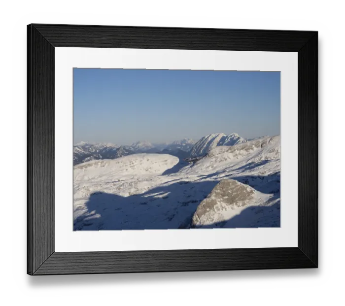 Framed Print : Winter landscape, mountain peaks in the evening light
