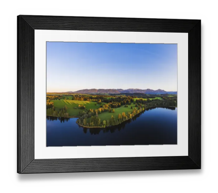 Framed Print : Schmutterweiher in the evening light