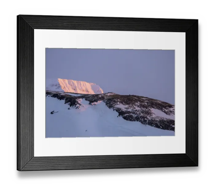 Framed Print : Mountain peaks with snow in the evening light Framed Print : Mountain peaks with snow in the evening light