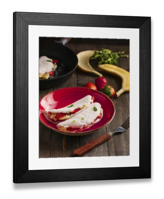 Framed Print : Tasty brazilian food arrangement high angle