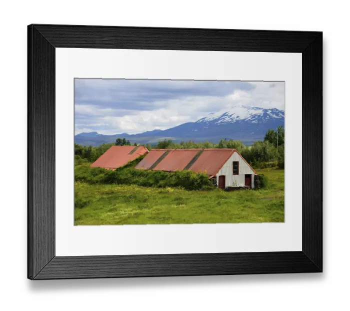 Framed Print : Mork Farm, Hekla Volcano, Skard