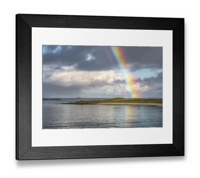 Framed Print : Colourful rainbow over the sea Framed Print : Colourful rainbow over the sea