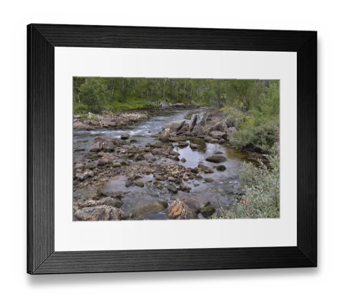 Framed Print : Luonosjahka mountain river in Saltdal Framed Print : Luonosjahka mountain river in Saltdal