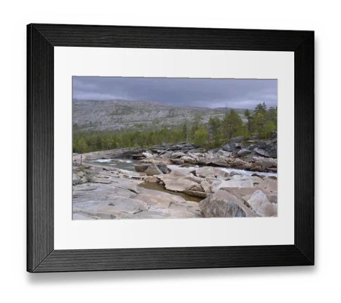 Framed Print : Luonosjahka mountain river in Saltdal