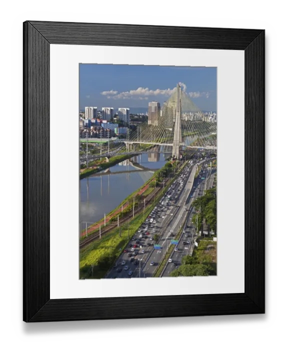 Framed Print : Octavio Frias de Oliveira Bridge over the Pinheiros river in Morumbi district Framed Print : Octavio Frias de Oliveira Bridge over the Pinheiros river in Morumbi district