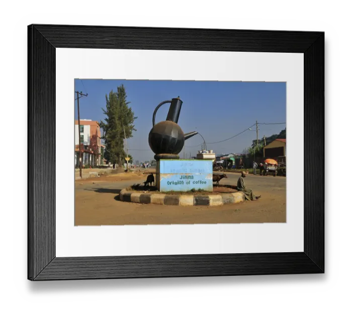 Framed Print : Coffe pot roundabout at Jimma, Kaffa region Framed Print : Coffe pot roundabout at Jimma, Kaffa region