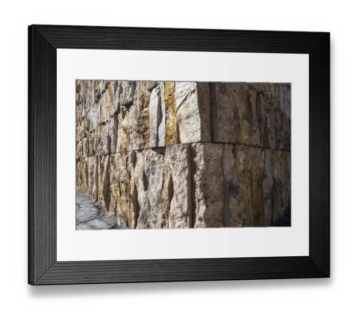 Framed Print : Stone ashlar of the outer wall of the Ohel-Jakob-Synagogue at Jakobsplatz