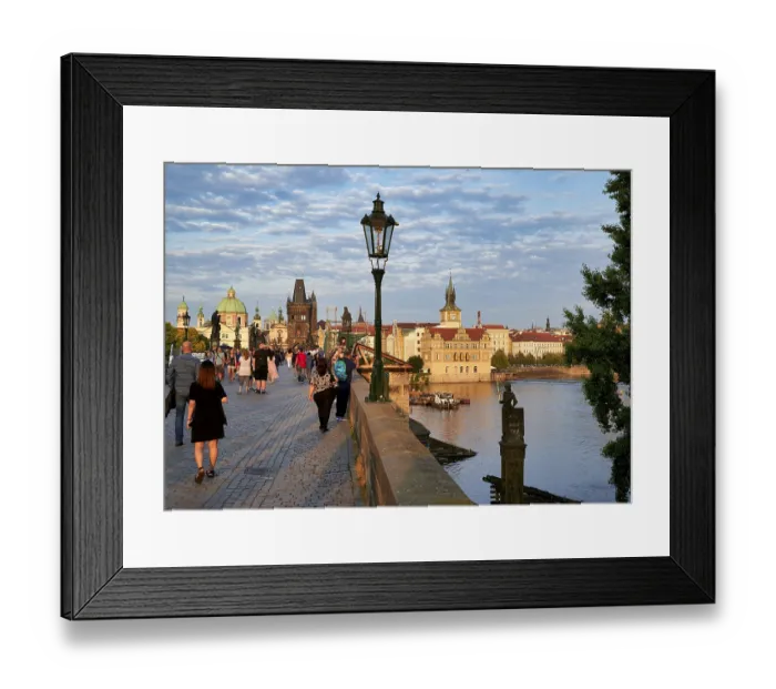 Framed Print : Prague Czech Republic. Charles bridge at sunset