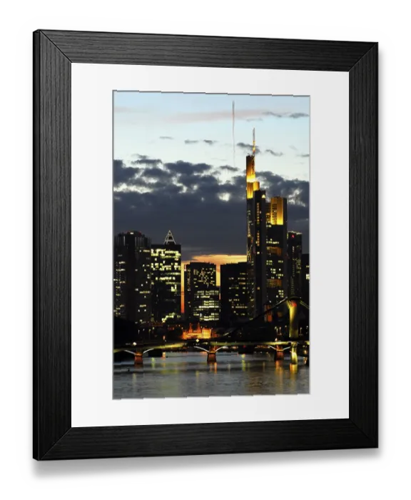 Framed Print : Skyline just after sunset with offices and high rise in the banking district