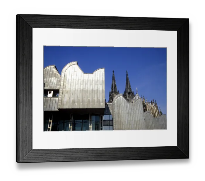 Framed Print : Facade, Museum Ludwig, in the back the Koelner Dom Cologne Cathedral