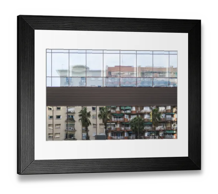 Framed Print : Barcelona, Catalonia, Spain: Abstract detail of contemporary building in a financial area