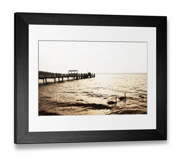 Framed Print : Jetty in Herrsching am Lake Ammer