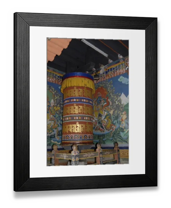 Framed Print : Prayer wheel in the dzong of Trongsa, Bhutan