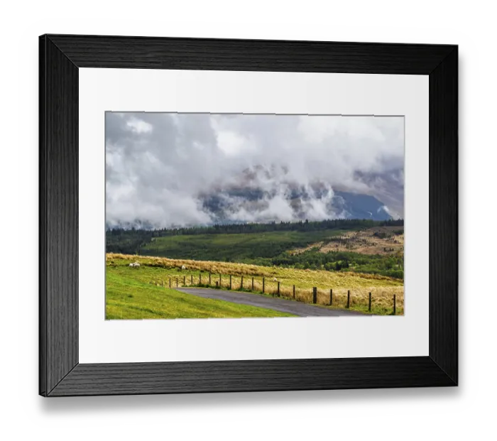 Framed Print : Nevis Range Mountains from Commando Memorial