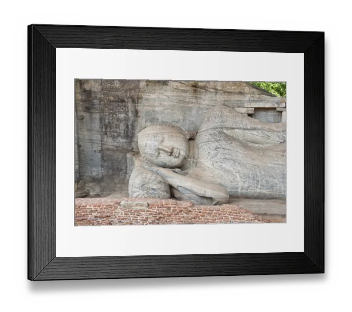 Framed Print : Rock relief, reclining Buddha, Gal Vihara Temple