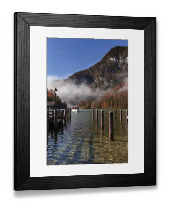 Framed Print : Jetty in Schonau am Konigssee in Berchtesgadener Land Framed Print : Jetty in Schonau am Konigssee in Berchtesgadener Land
