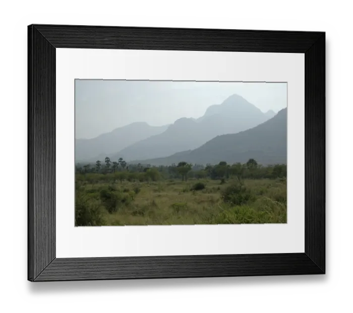 Framed Print : Grasslands and western ghats in Tamil Nadu