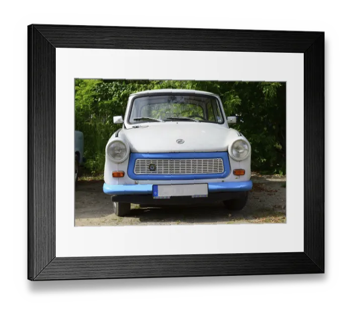 Framed Print : The Trabant is a car that was produced by former East German auto maker VEB Sachsenring Automobilwerke Zwickau
