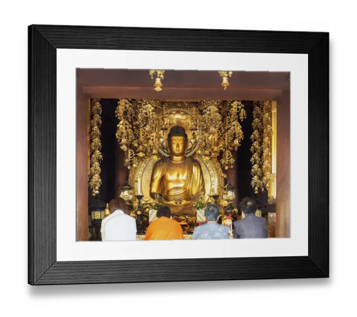 Framed Print : Kyoto Japan. Buddha statue inside Chion-in temple