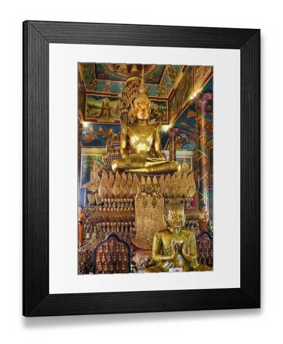 Framed Print : The golden interiors of the Wat Phnom Temple in Phnom Penh