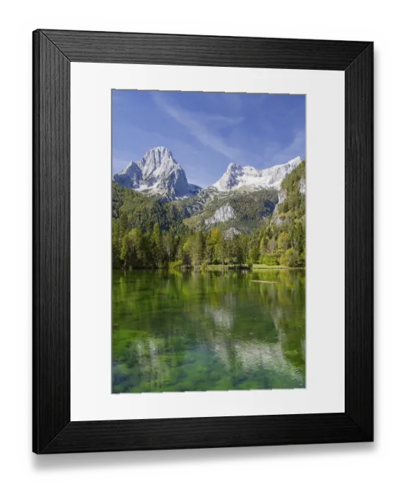 Framed Print : Schiederweiher lake, in front of the Spitzmauer and GroBer Priel mountains Framed Print : Schiederweiher lake, in front of the Spitzmauer and GroBer Priel mountains