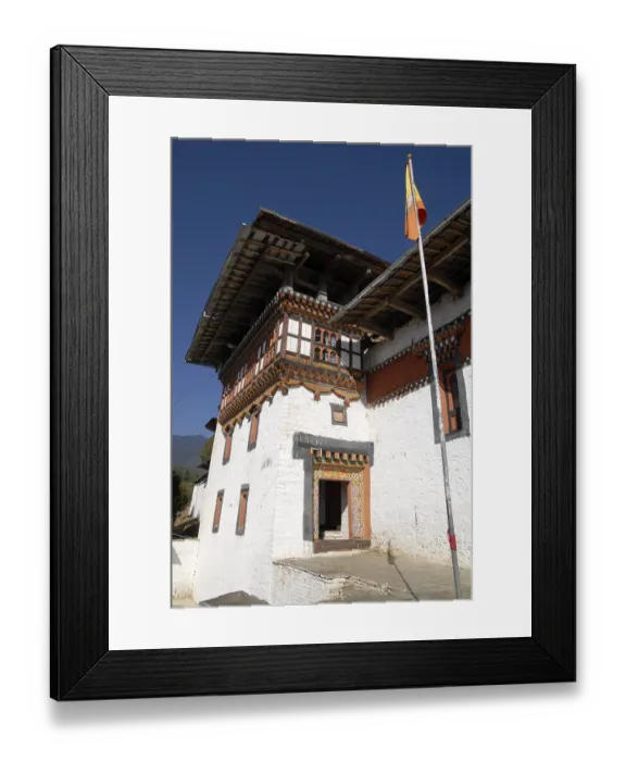 Framed Print : Entrance of Jakar Dzong, Bumthang, Central Bhutan