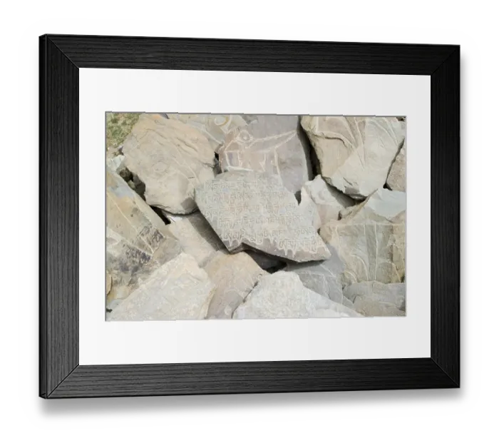 Framed Print : Buddhist mani stone in Ladakh, Jammu and Kashmir