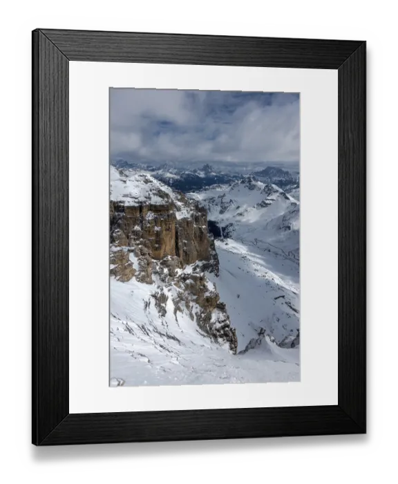 Framed Print : View from Sass Pordoi in the Upper Part of Val di Fassa