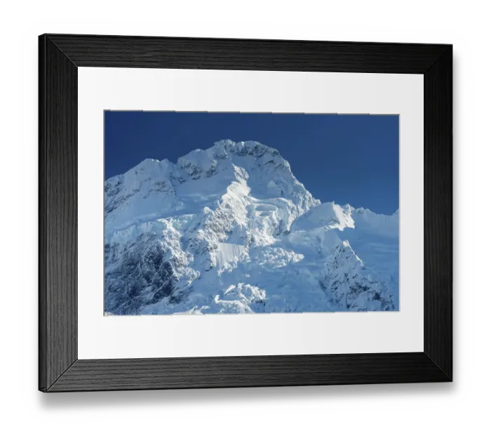 Framed Print : Glaciated mountain peaks, Aoraki