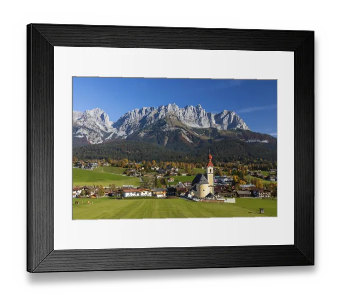 Framed Print : View of Going in front of the Wilder Kaiser Framed Print : View of Going in front of the Wilder Kaiser