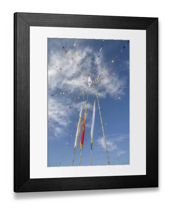 Framed Print : Colorful buddhist prayer flags in Pathivara Devi