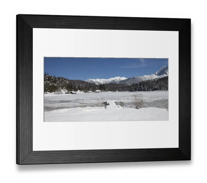 Framed Print : Winter landscape, Lautersee, Karwendel Mountains