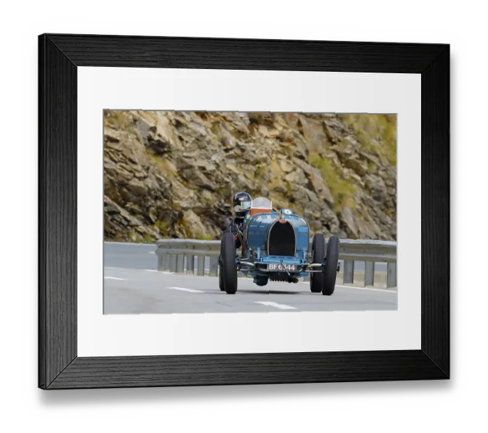 Framed Print : Bugatti 35 B C, built in 1927, at the Bernina Gran Turismo mountain race as part of the International Automobile Weeks