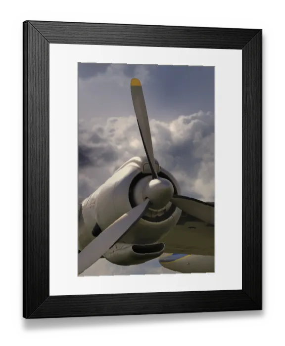 Framed Print : Vintage aircraft in stormy weather
