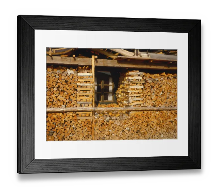 Framed Print : Firewood, storage in the forest Framed Print : Firewood, storage in the forest