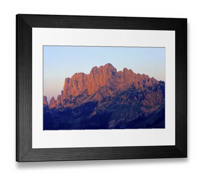 Framed Print : Gastlosen Freiburger Alpen Schweiz Fels Berge Wald Abend Sonnenuntergang