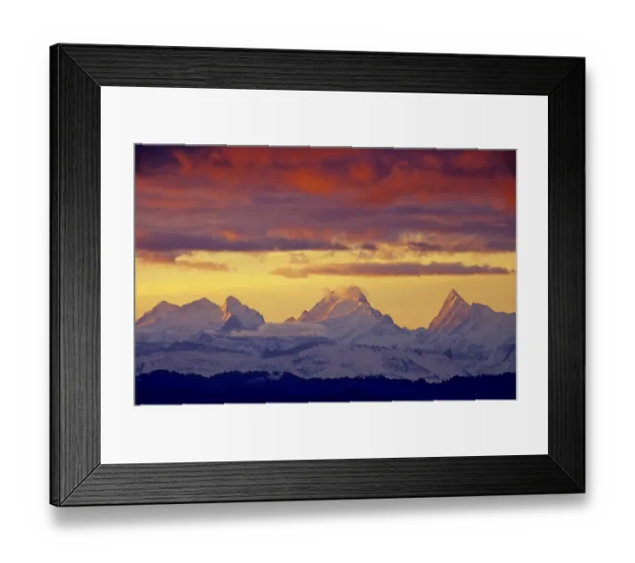 Framed Print : Evening glow in the Bernese Alps Switzerland