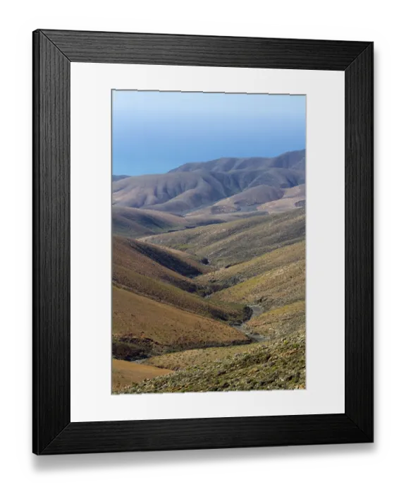 Framed Print : View from the La Tablada pass near La Pared on Fuerteventura