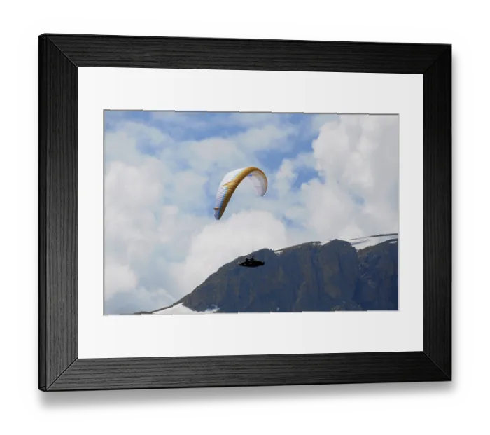 Framed Print : Paragliders in the sky