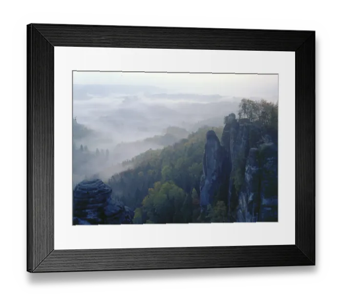 Framed Print : Elbe Sandstone Mountains, Bastei
