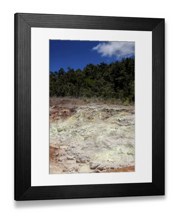 Framed Print : The Sulphur Banks, sulphur deposits in Hawaii Volcanoes National Park on Big Island