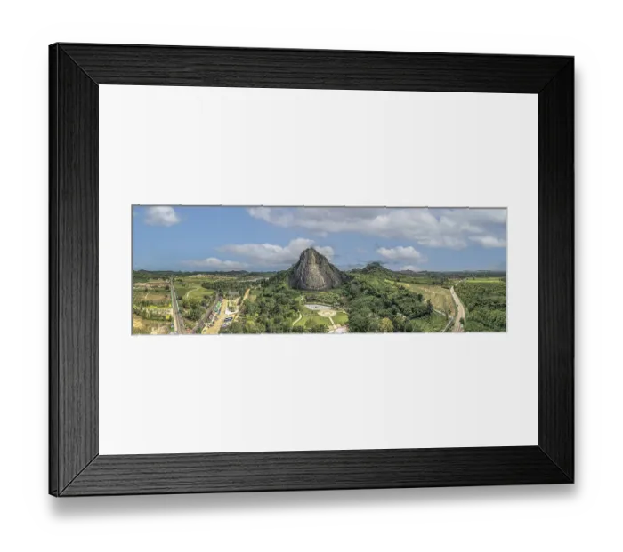 Framed Print : Aerial view, Buddha on the mountain