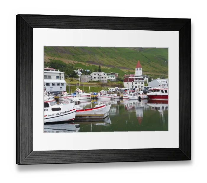 Framed Print : Port, Siglufjordur, Iceland