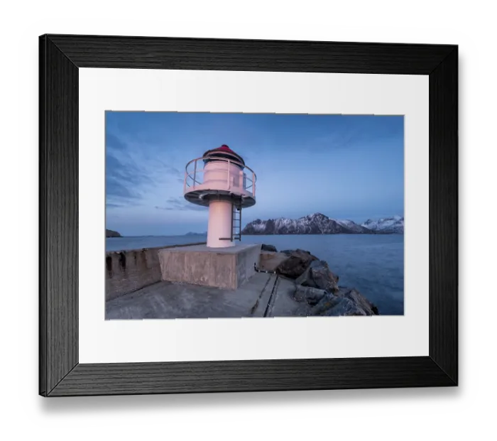 Framed Print : Metal lighthouse at Getonsteg, Vesteralen Framed Print : Metal lighthouse at Getonsteg, Vesteralen