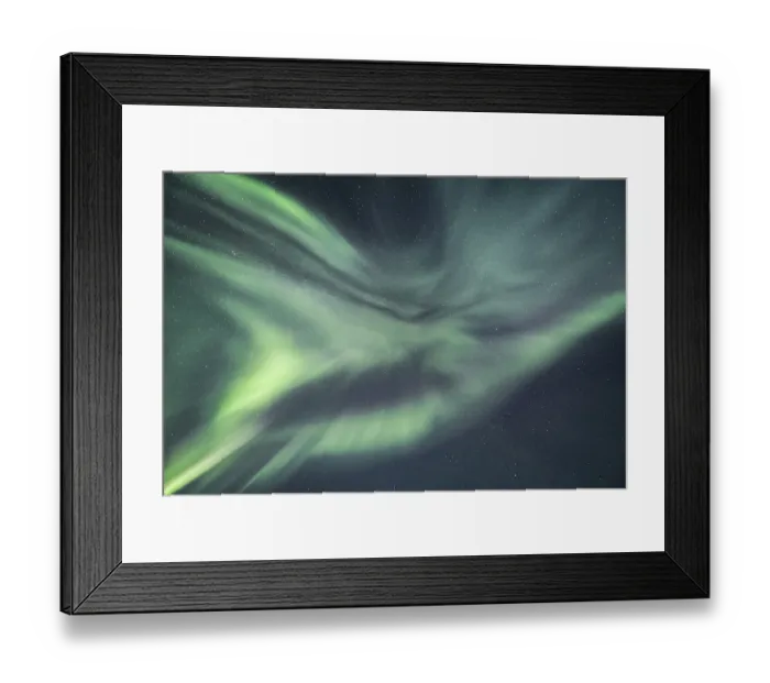 Framed Print : Night view (Aurora borealis) starry sky