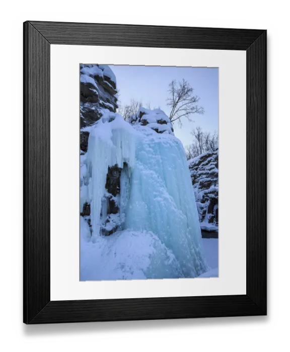 Framed Print : Frozen waterfall, Abiskojokk River